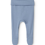 Light blue baby pants with feet for newborns