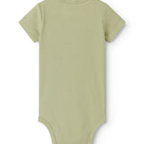 Lyserød kortærmet baby bodystocking med stolpe knaplukning