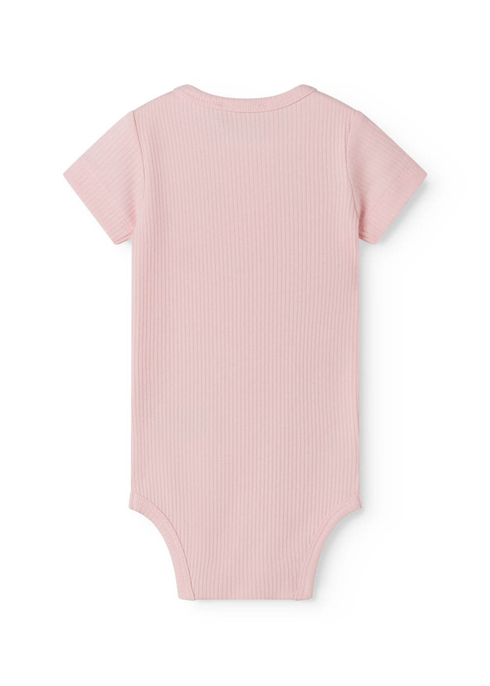 Lyserød kortærmet baby bodystocking med stolpe knaplukning