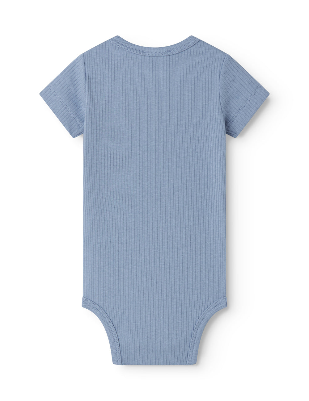 Lyseblå kortærmet baby bodystocking med stolpe knaplukning