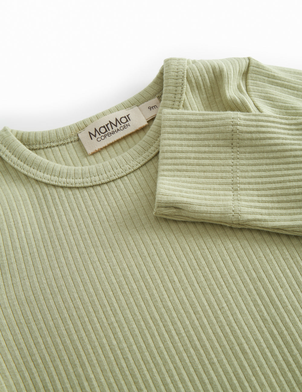 Green long-sleeved baby bodystocking