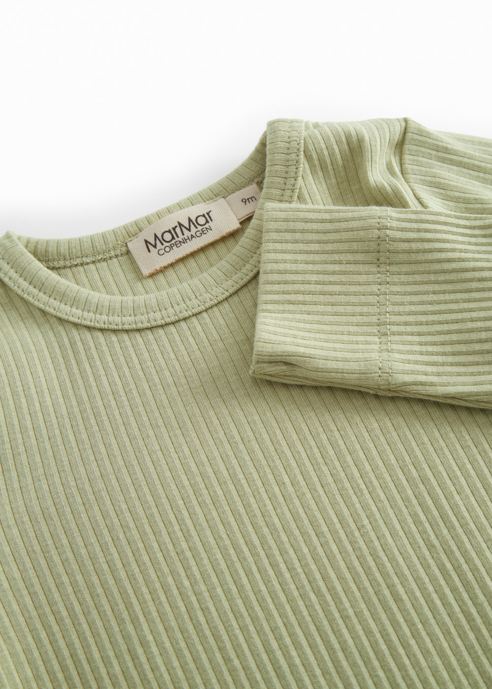 Green long-sleeved baby bodystocking