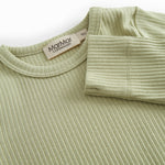 Green long-sleeved baby bodystocking