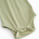 Green long-sleeved baby bodystocking