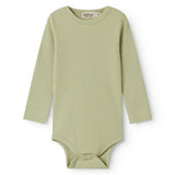 Green long-sleeved baby bodystocking