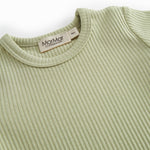 Lime green short-sleeved baby bodystocking