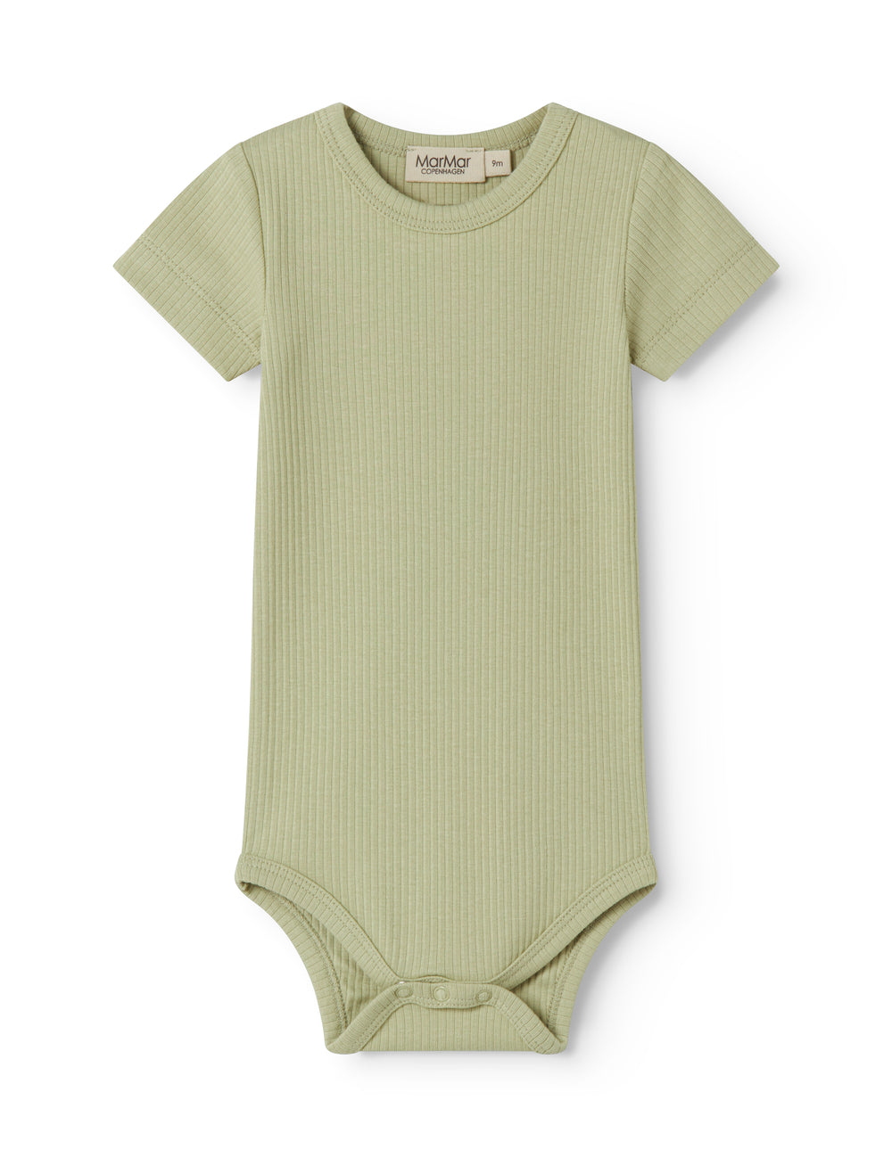 Lime green short-sleeved baby bodystocking