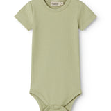 Lime green short-sleeved baby bodystocking