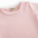 Lyserød kortærmet baby bodystocking