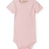 Red short-sleeved baby bodystocking