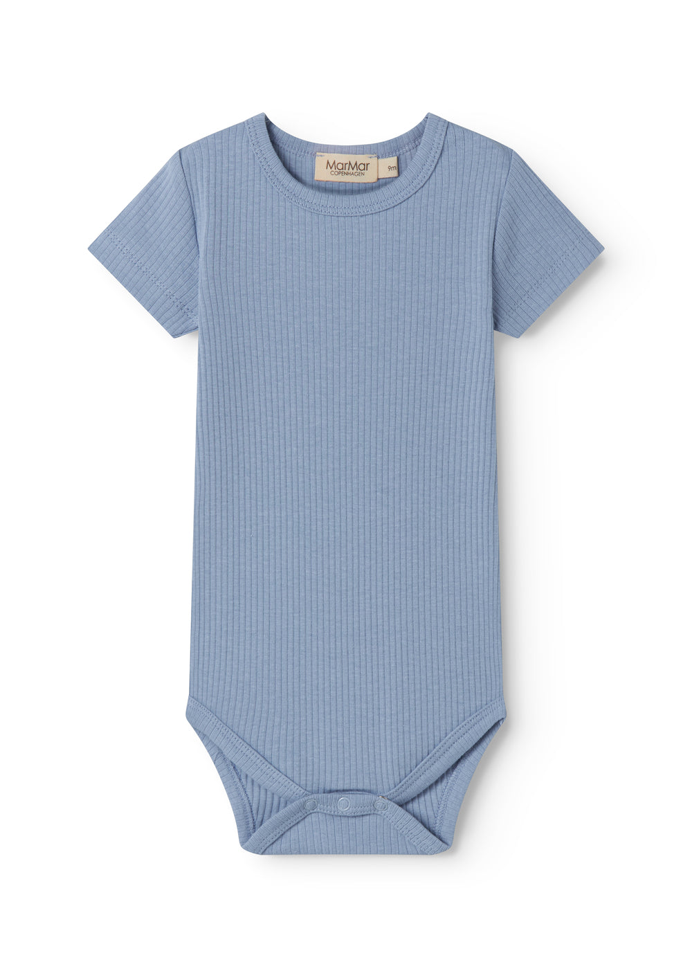 Light blue short-sleeved baby bodystocking