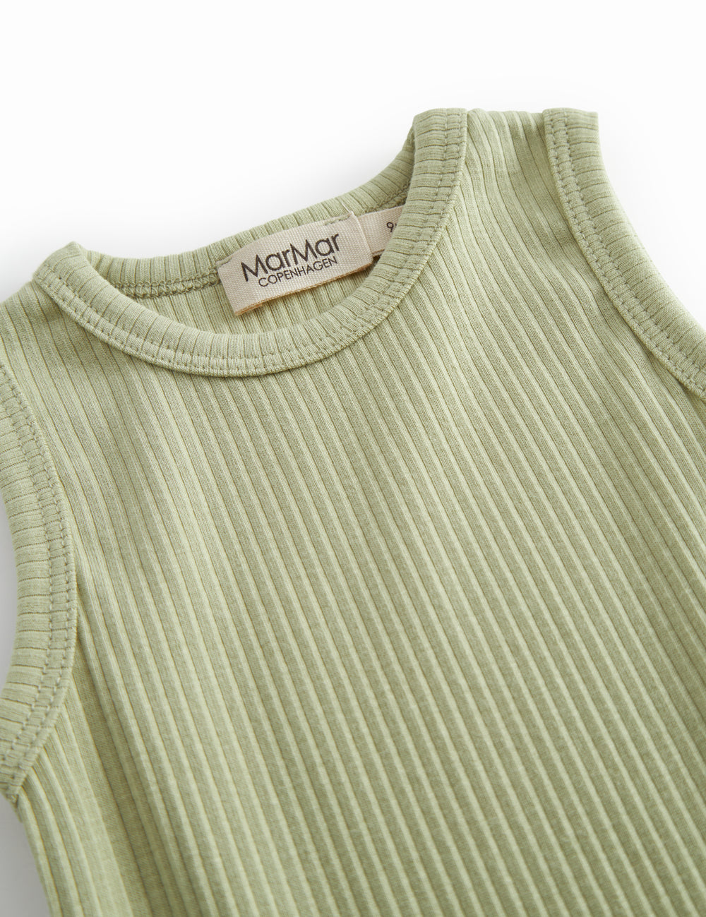 Green modal baby bodystocking without sleeves