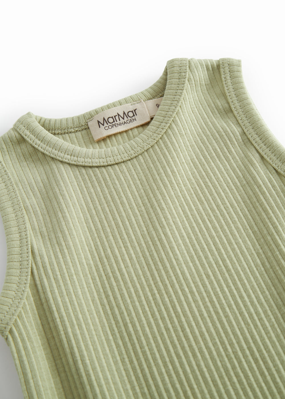 Green modal baby bodystocking without sleeves