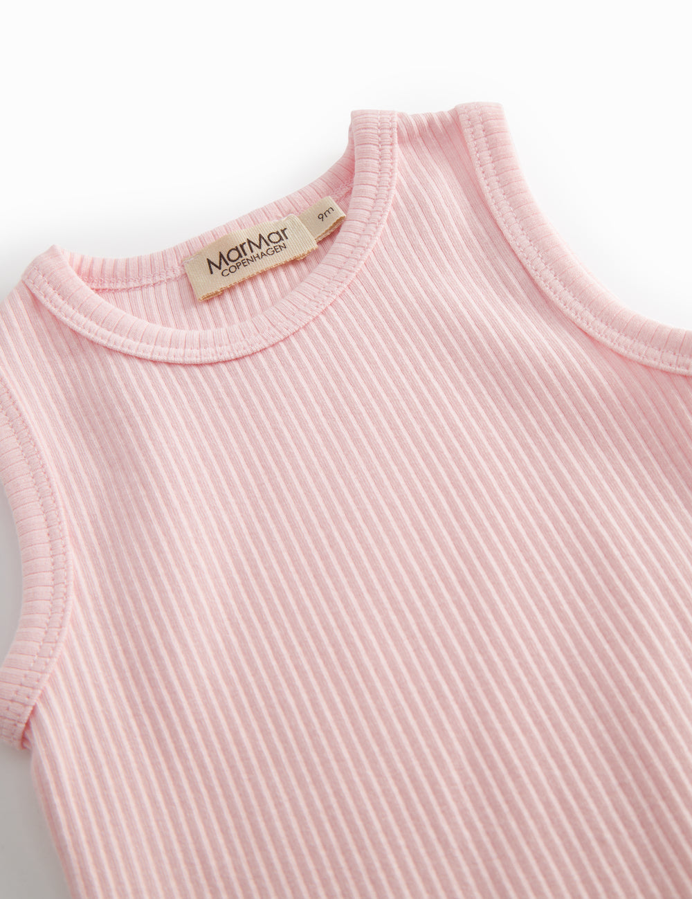 Lyserød modal baby bodystocking uden ærmer