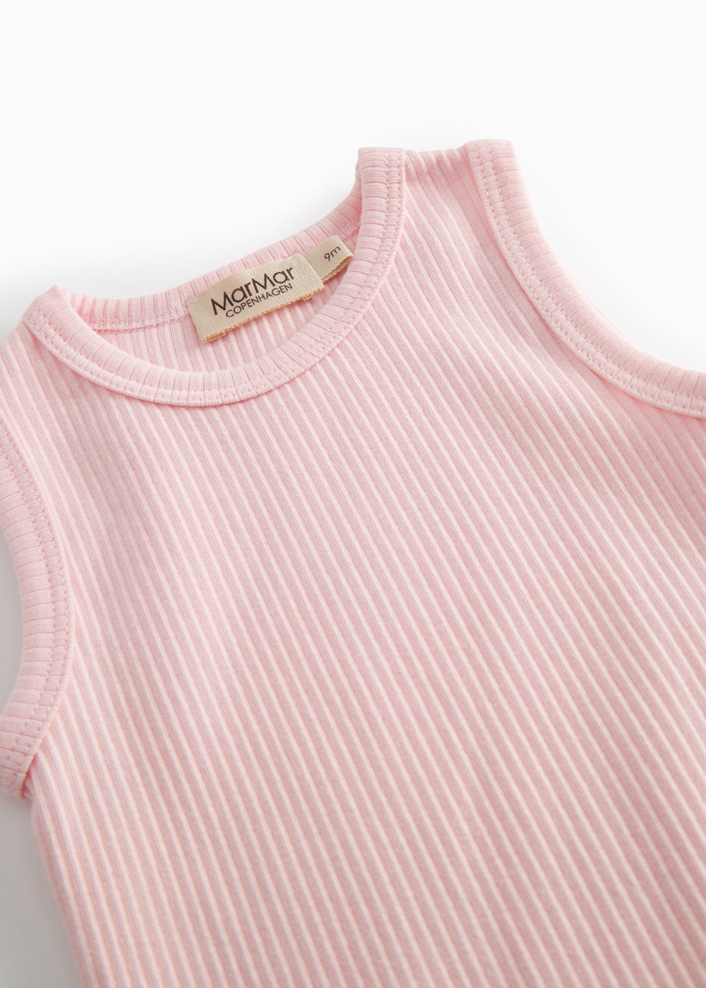 Lyserød modal baby bodystocking uden ærmer