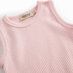 Lyserød modal baby bodystocking uden ærmer