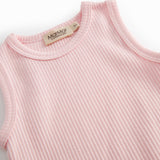 Lyserød modal baby bodystocking uden ærmer