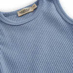 Light blue modal baby bodystocking without sleeves