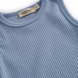 Light blue modal baby bodystocking without sleeves