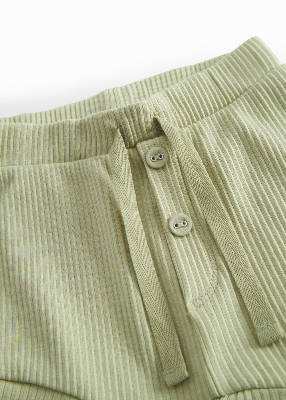 Green baby bloomers with snap closure