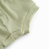 Green baby bloomers with snap closure