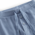 Light blue baby bloomers with button fly closure