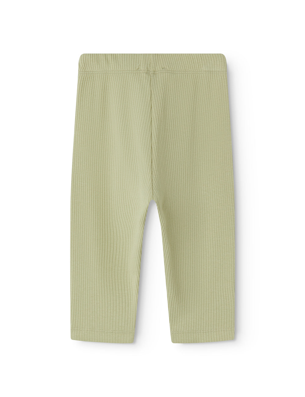 Green baby pants in ribbed modal.