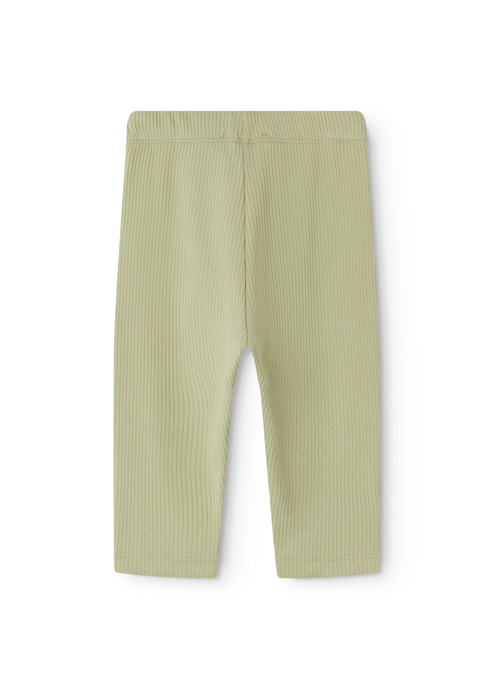 Green baby pants in ribbed modal.