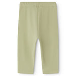 Green baby pants in ribbed modal.
