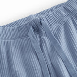 Lyseblå babybukser i ribstrikket modal