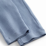 Lyseblå babybukser i ribstrikket modal