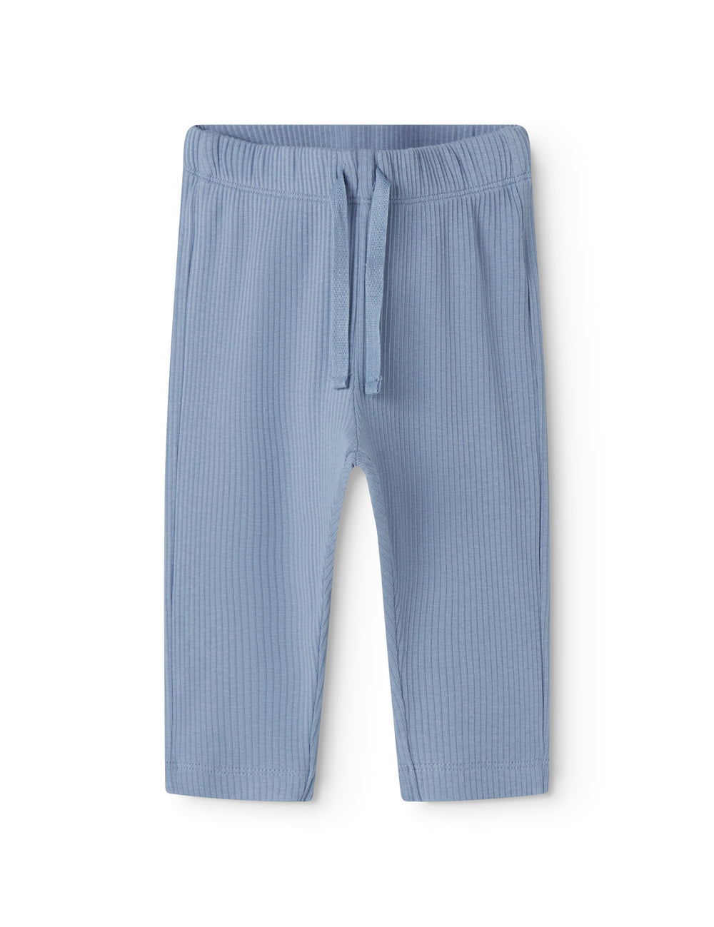Lyseblå babybukser i ribstrikket modal