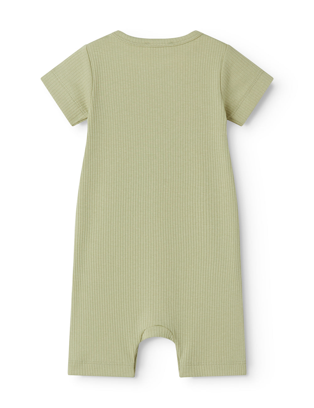 Kortærmet baby modal romper med korte ben i lysegrøn nuance