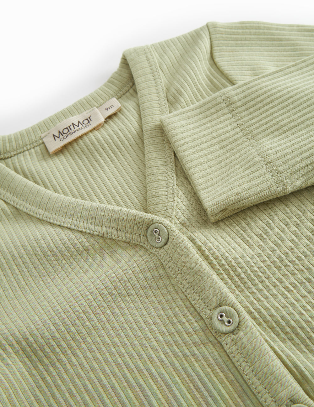 Light green langarm modal baby cardigan with buttons