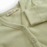 Light green langarm modal baby cardigan with buttons