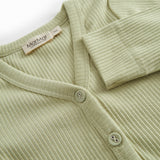 Light green langarm modal baby cardigan with buttons