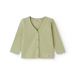 Light green langarm modal baby cardigan with buttons