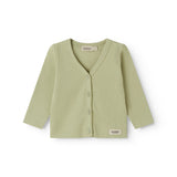 Light green langarm modal baby cardigan with buttons