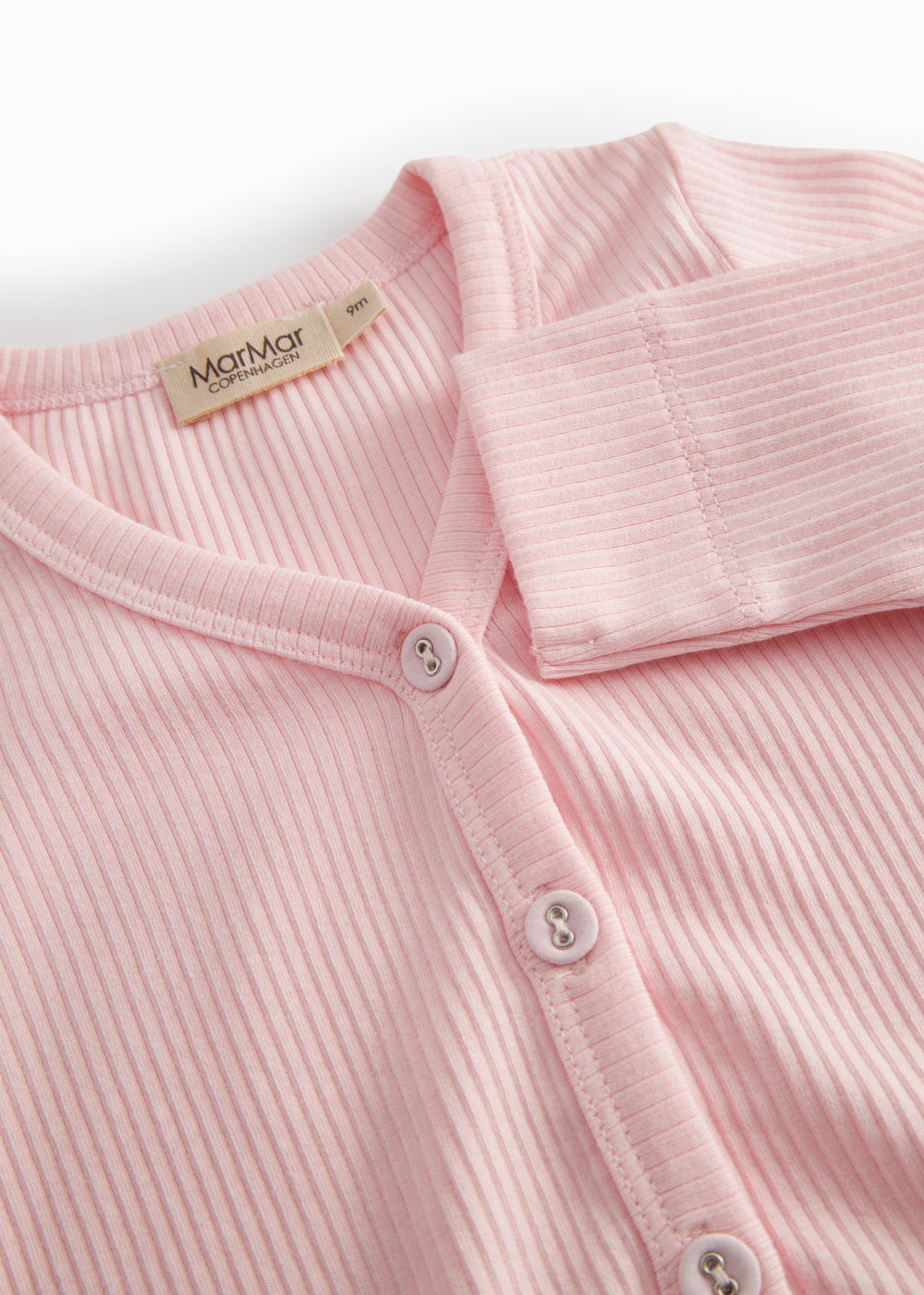 Langærmet lyserød modal baby cardigan med knapper