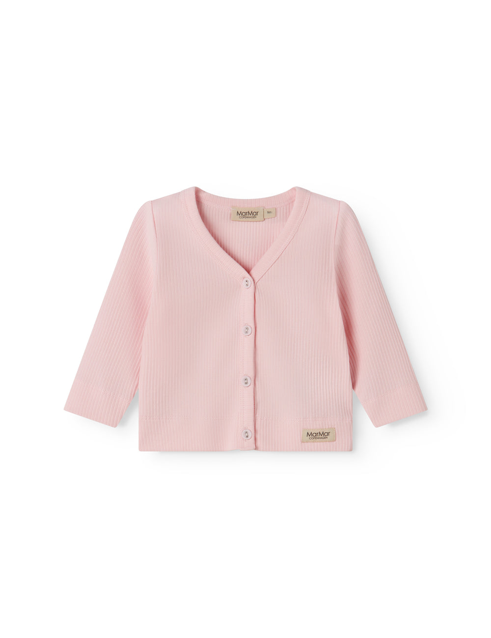 Langyarn lyserød modal baby cardigan with buttons
