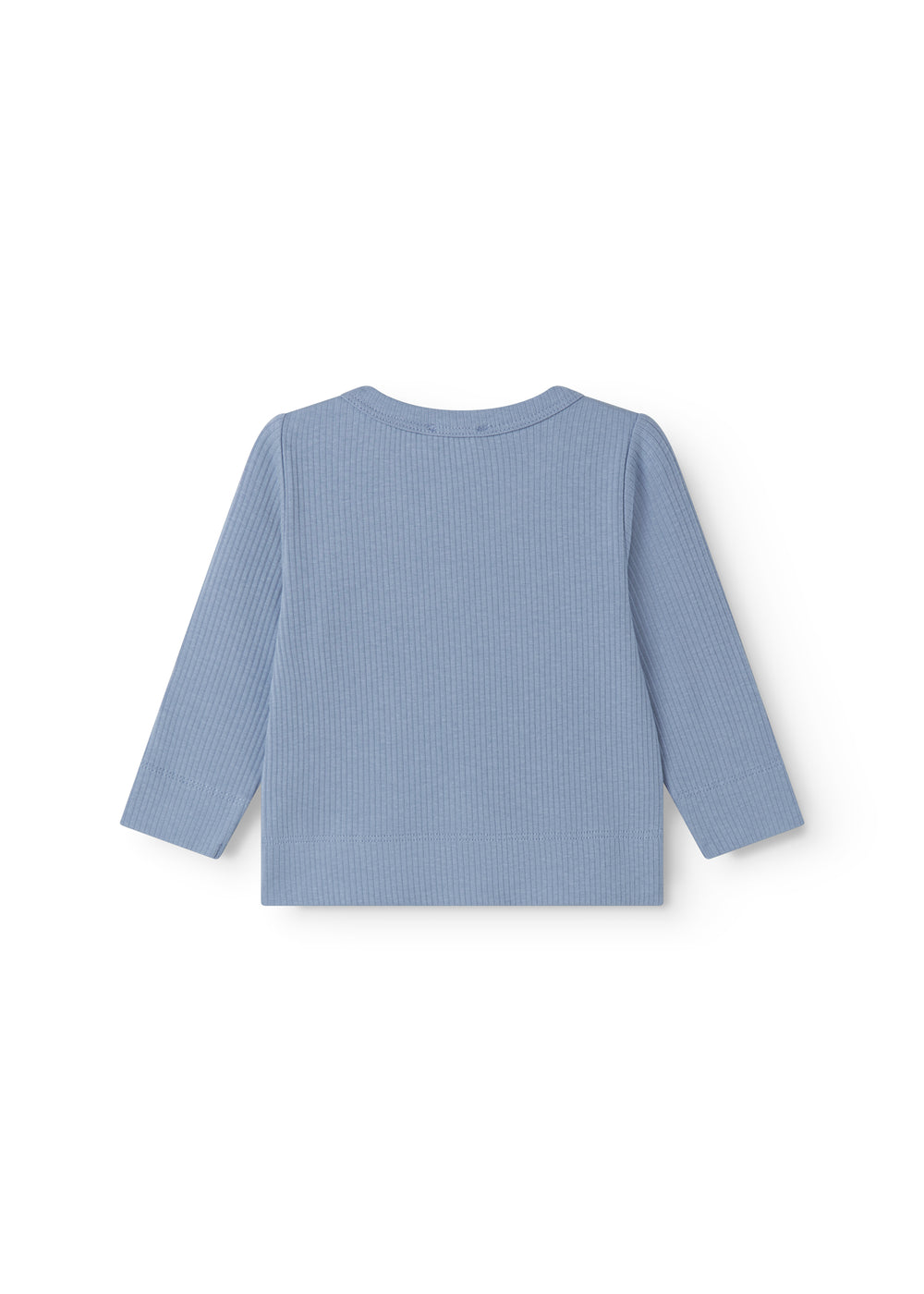Langærmet lyseblå modal baby cardigan med knapper