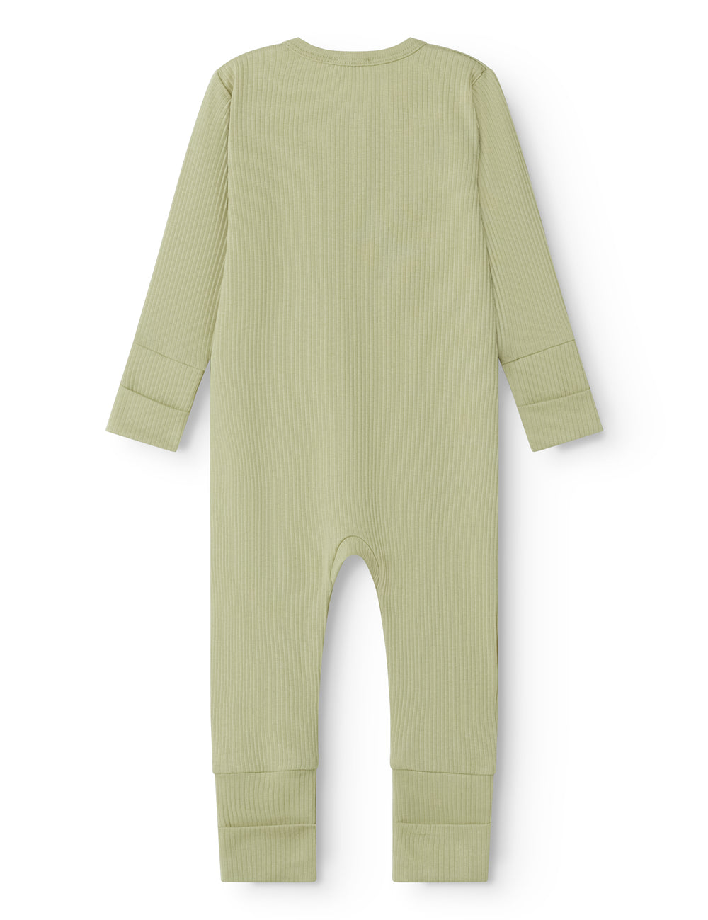 Langærmet lysegrøn heldragt med lynlås til børn