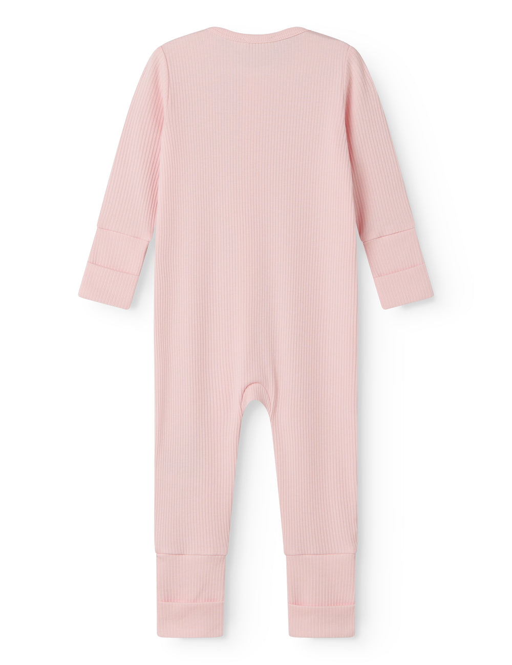 Langærmet lyserød heldragt med lynlås til børn