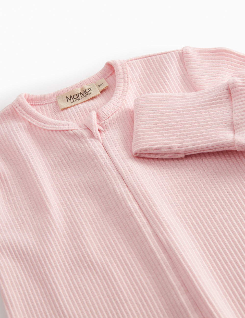 Langærmet lyserød heldragt med lynlås til børn