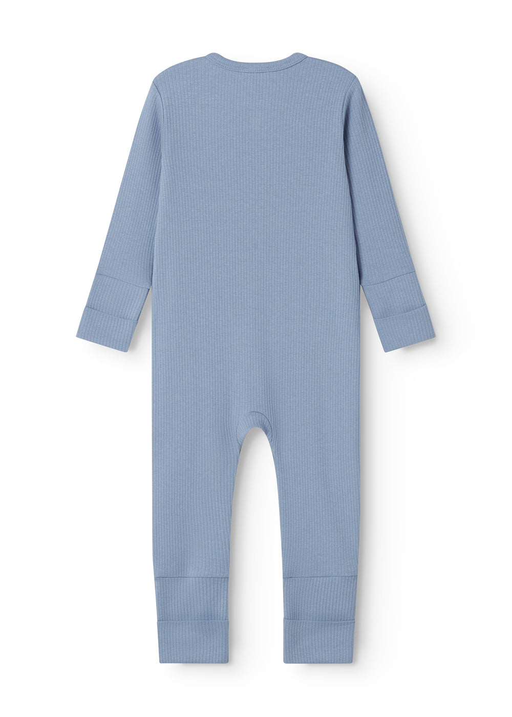 Langærmet lyseblå heldragt med lynlås til børn