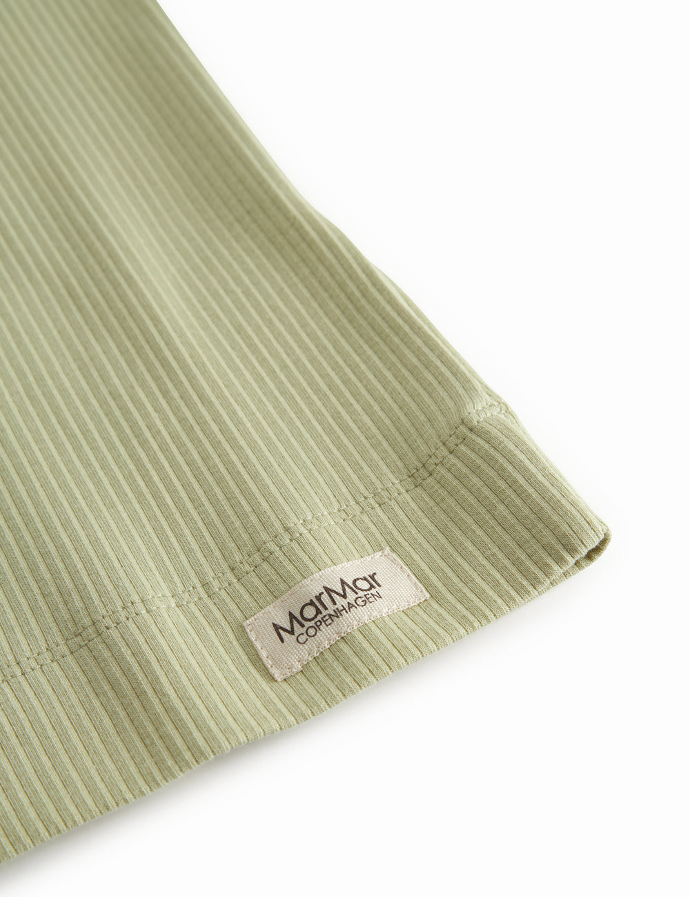 Sleeveless top in light green ribbed modal for children