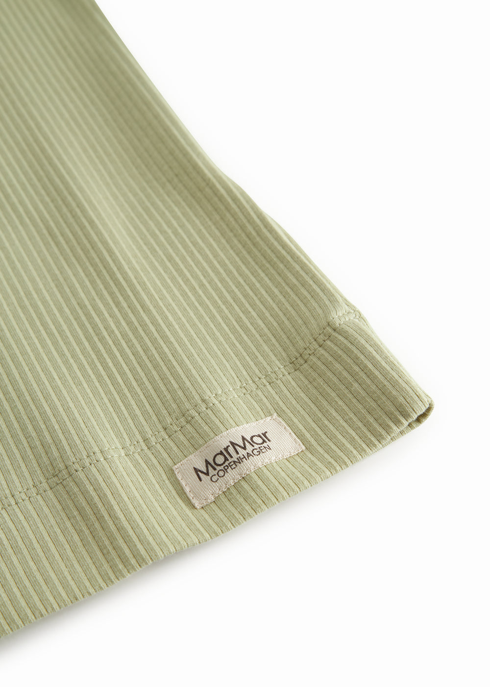 Sleeveless top in light green ribbed modal for children