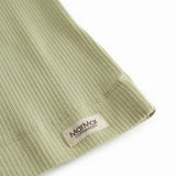 Sleeveless top in light green ribbed modal for children