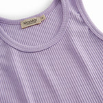 Modal ribstrikket undertrøje til børn i lila nuance med stolpe knaplukning