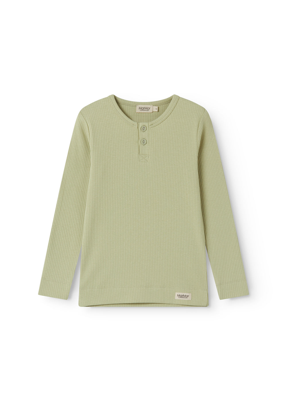 Light green modal t-shirt for children with button-up closure